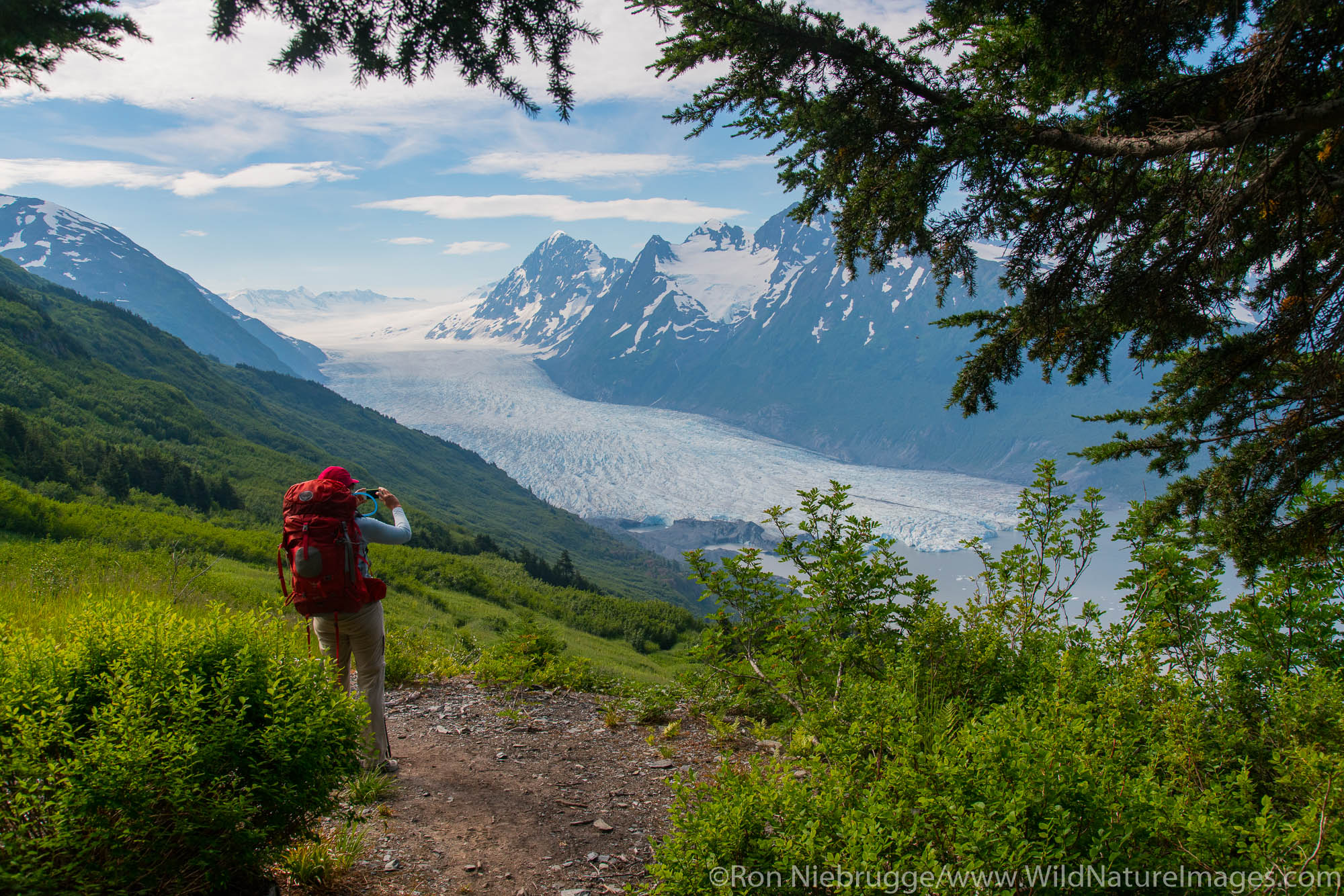 Backpacking to the Spencer Glacier Bench Cabin, Chugach National Forest, Alaska.