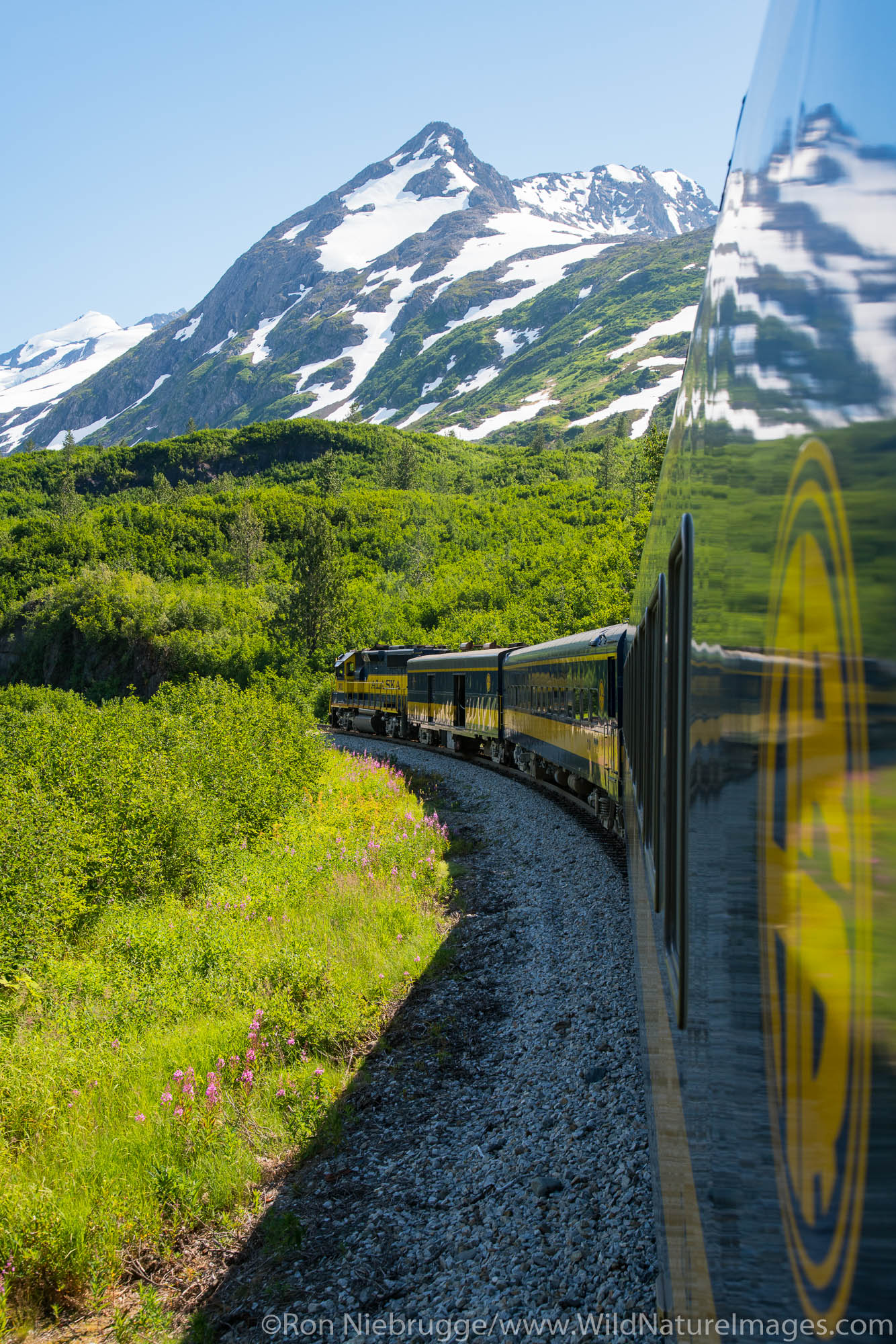 Alaska Railroad Glacier Discovery train trip,  Chugach National Forest, Alaska.