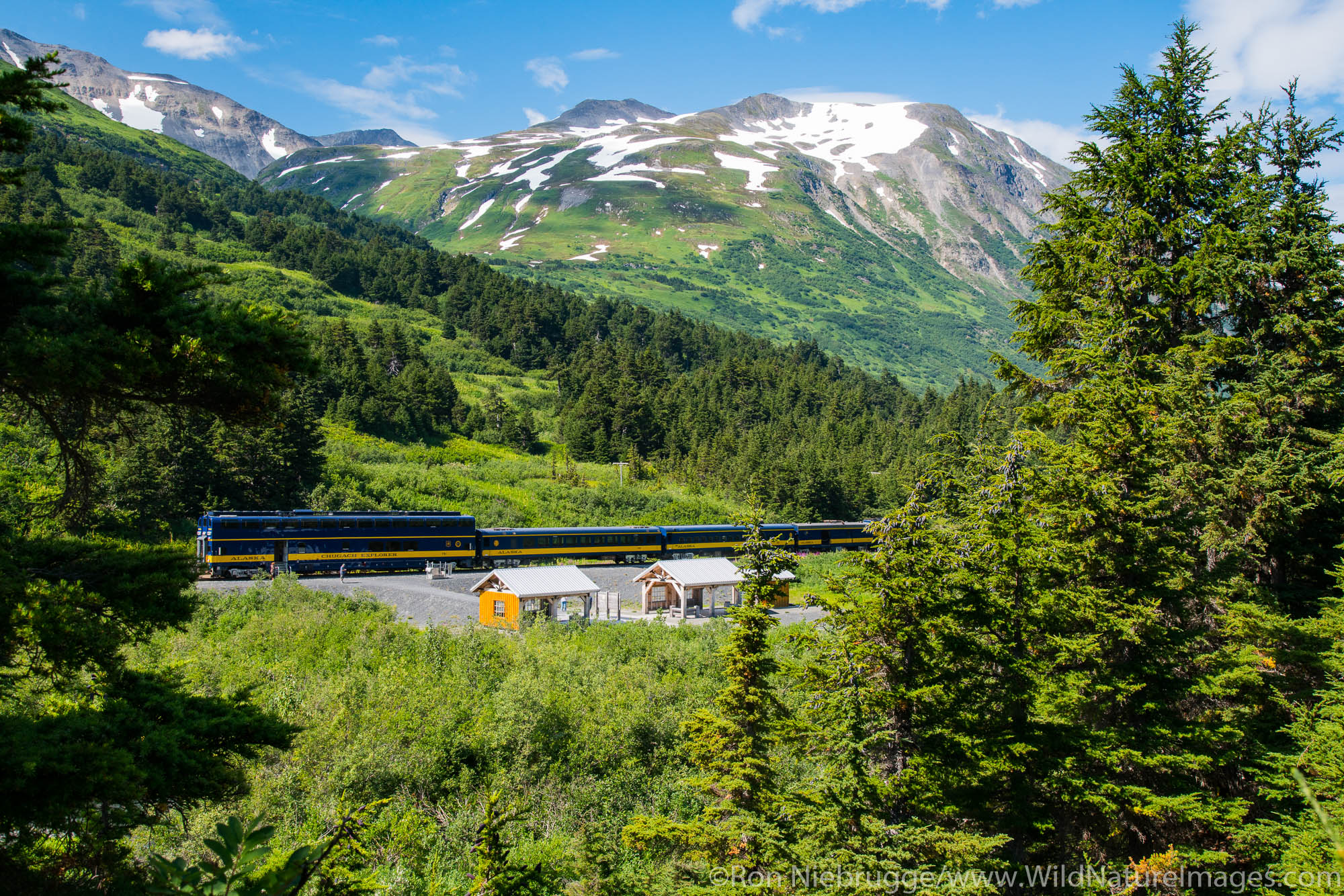 Alaska Railroad Glacier Discovery train trip,  Chugach National Forest, Alaska.