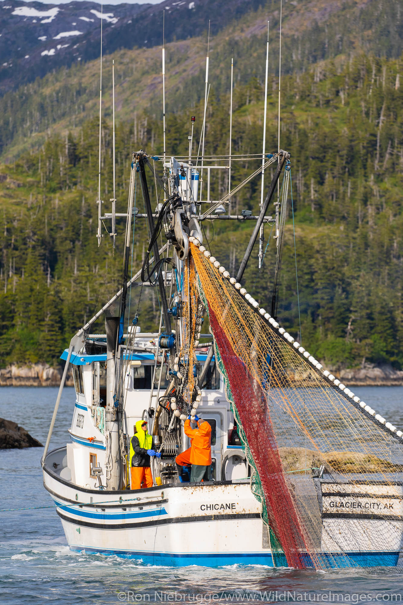 Commercial fishing boat, Prince William Sound, Chugach National Forest, Alaska.