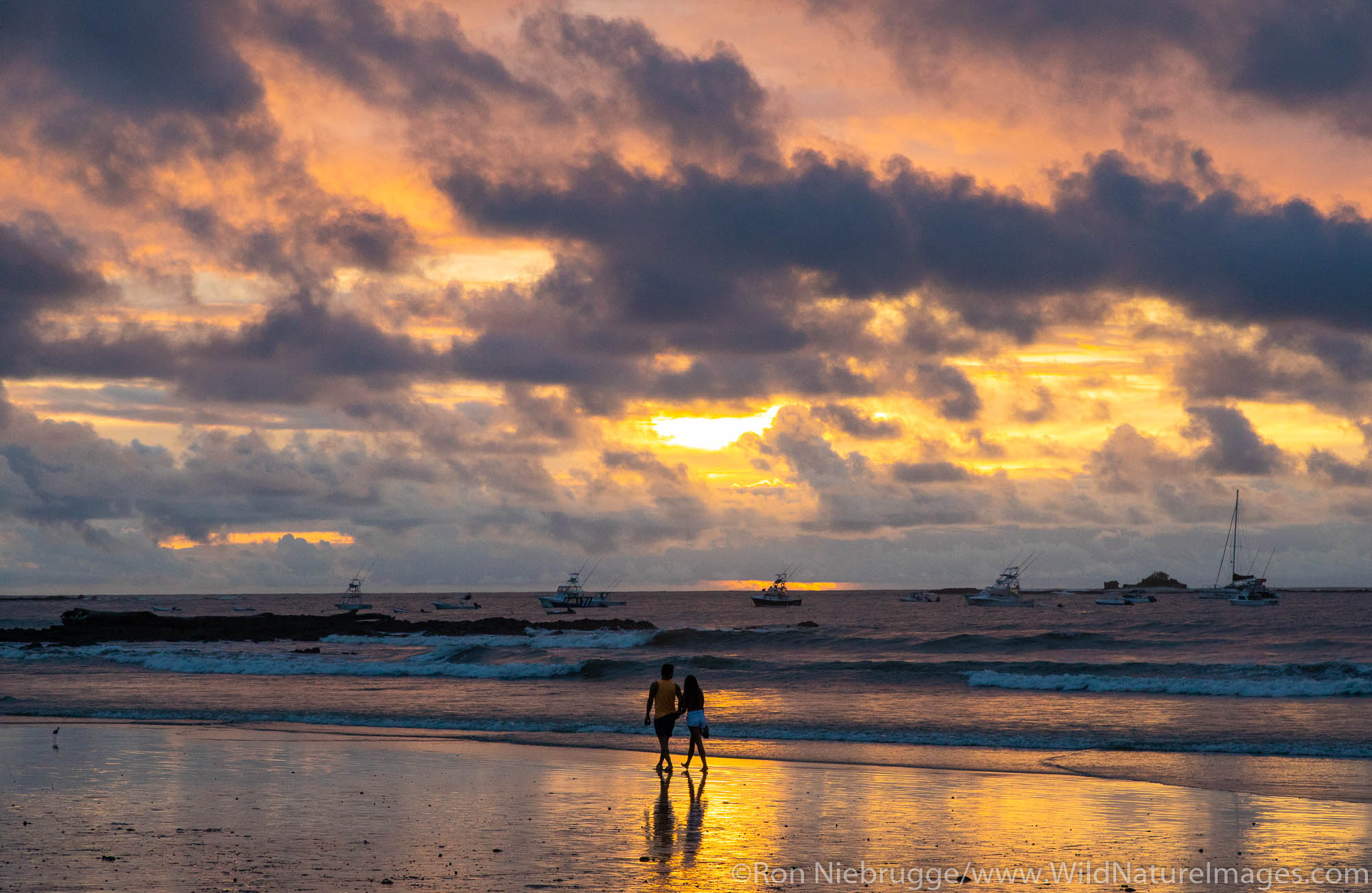 Sunset on t he beach in Tamarindo, Costa Rica