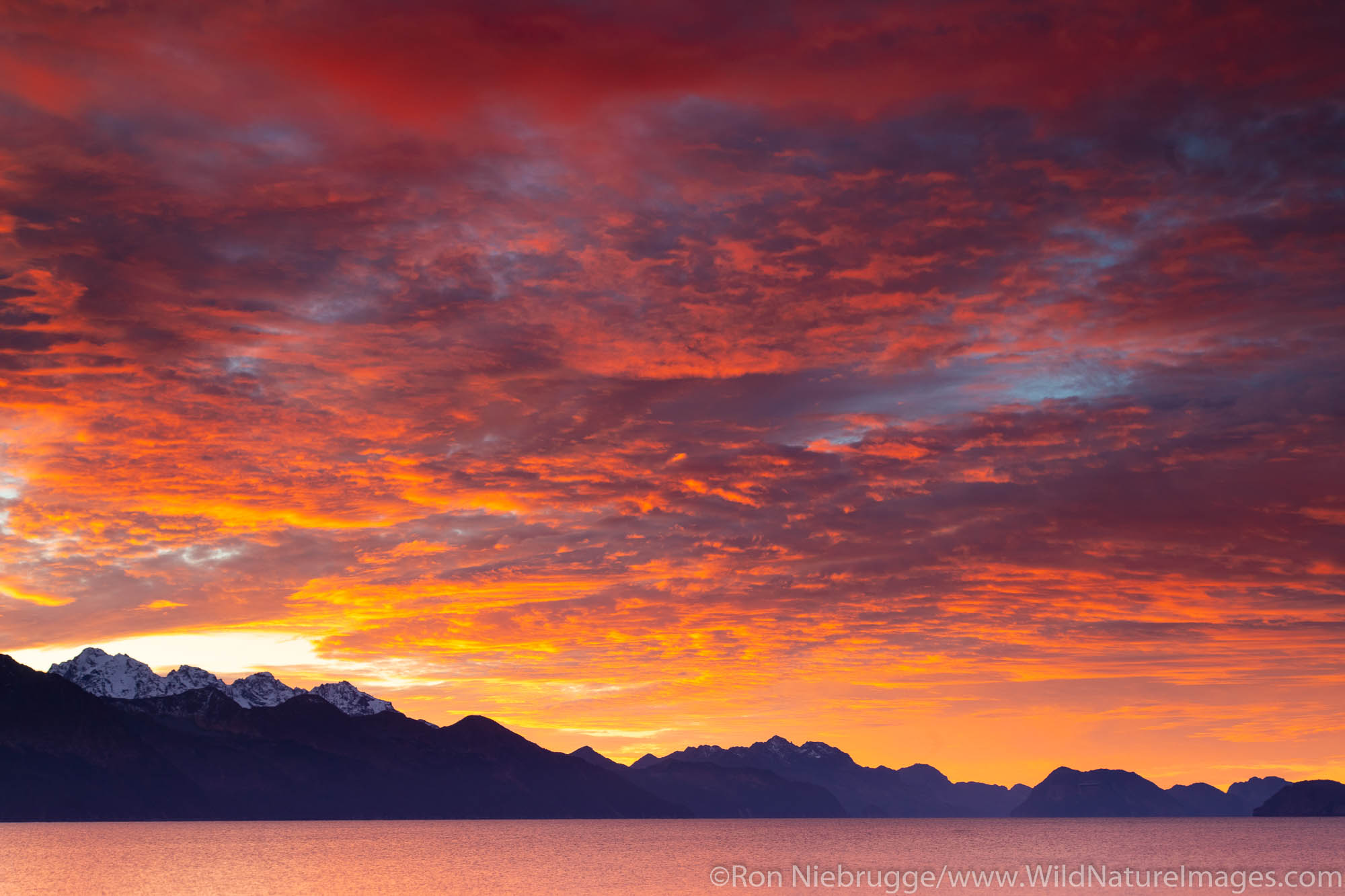 Sunrise over Resurrection Bay, Seward, Alaska.