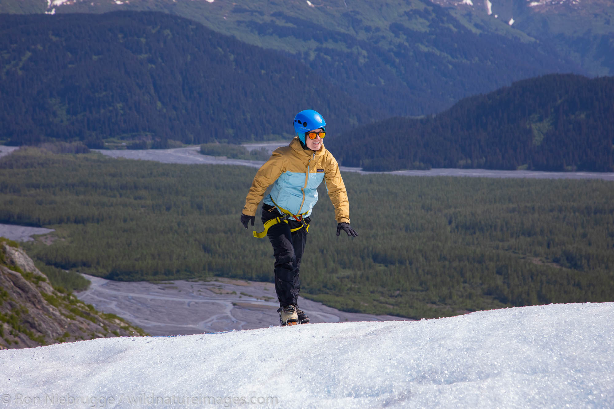 Climbing on Exit Glacier, Kenai Fjords National Park, near Seward, Alaska.