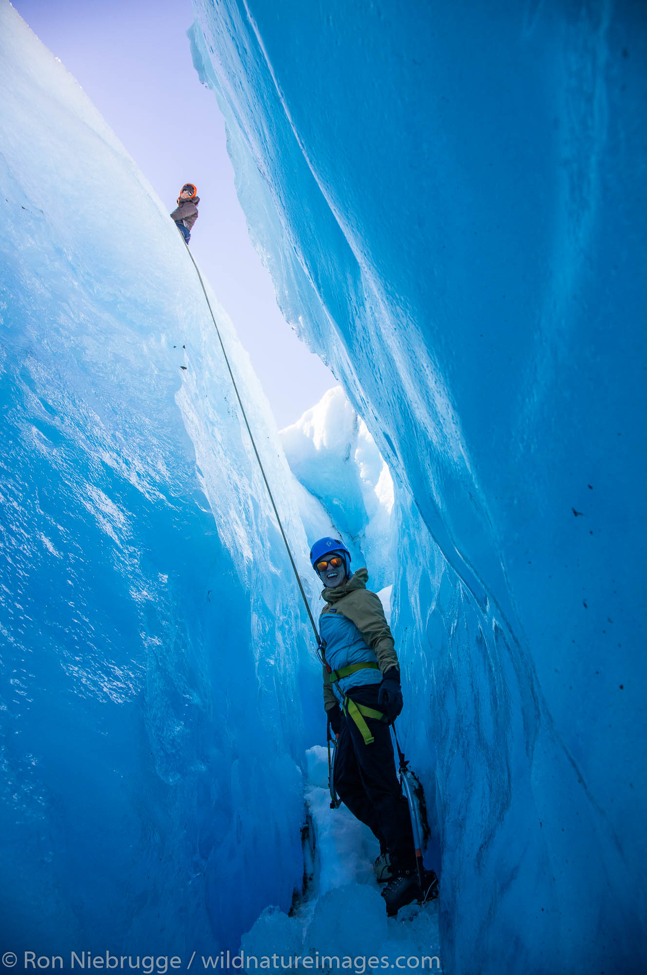 Climbing on Exit Glacier, Kenai Fjords National Park, near Seward, Alaska.