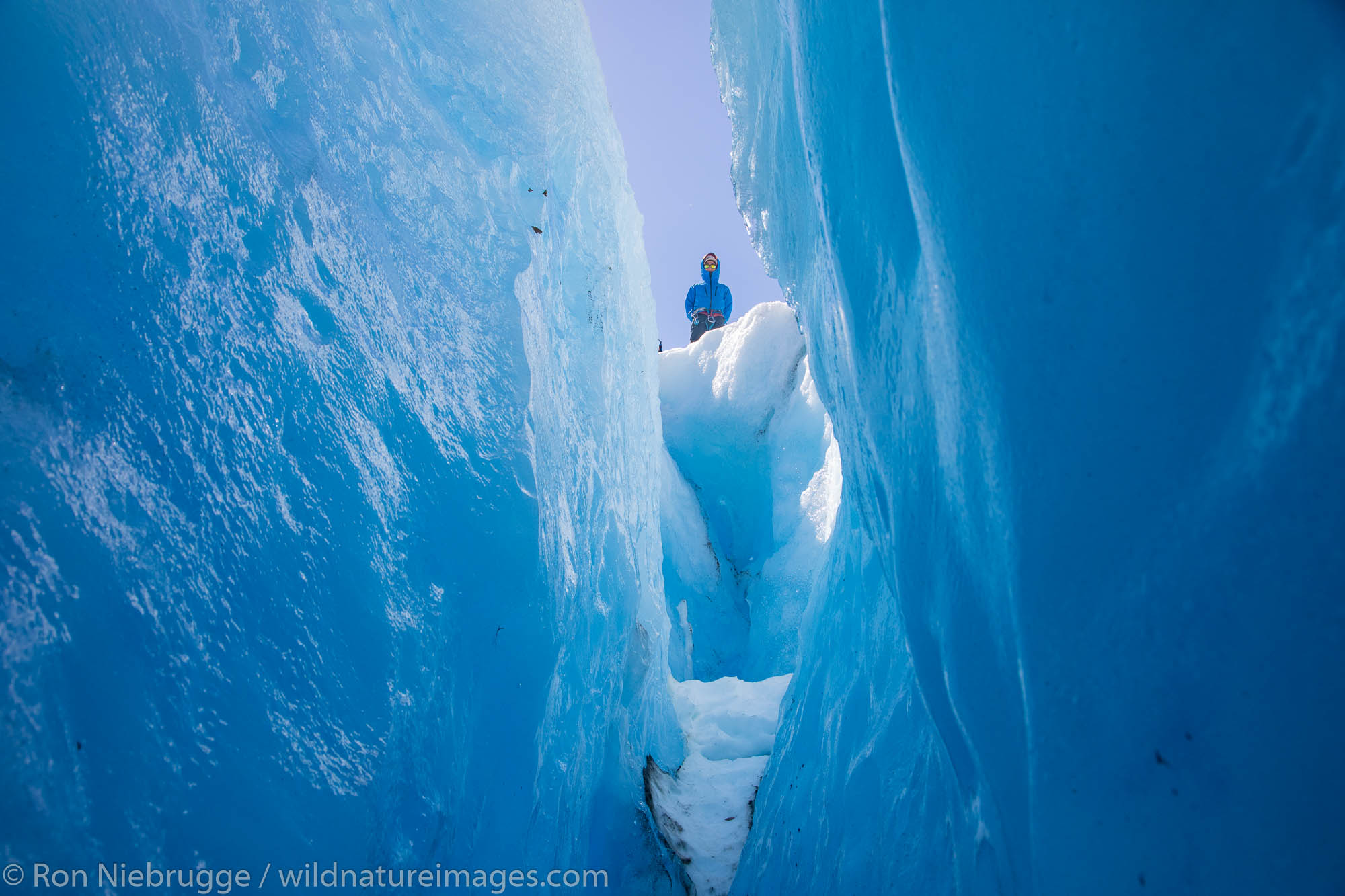 Climbing on Exit Glacier, Kenai Fjords National Park, near Seward, Alaska.