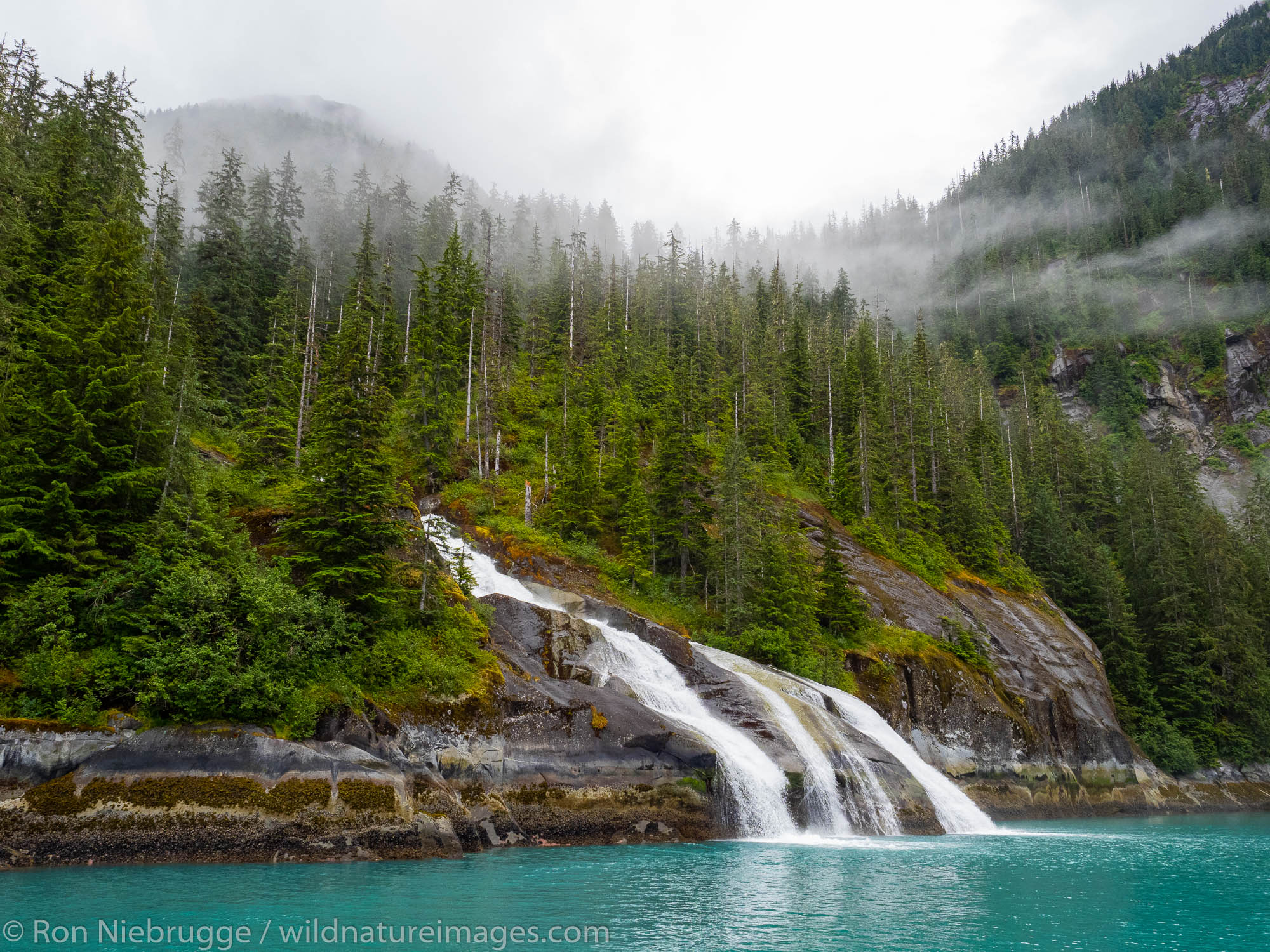 Waterfall in Tracy Arm.  Southeast, Alaska