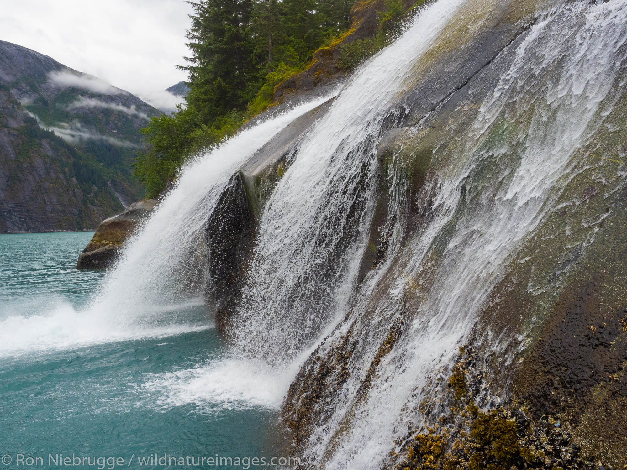 Waterfall in Tracy Arm.  Southeast, Alaska