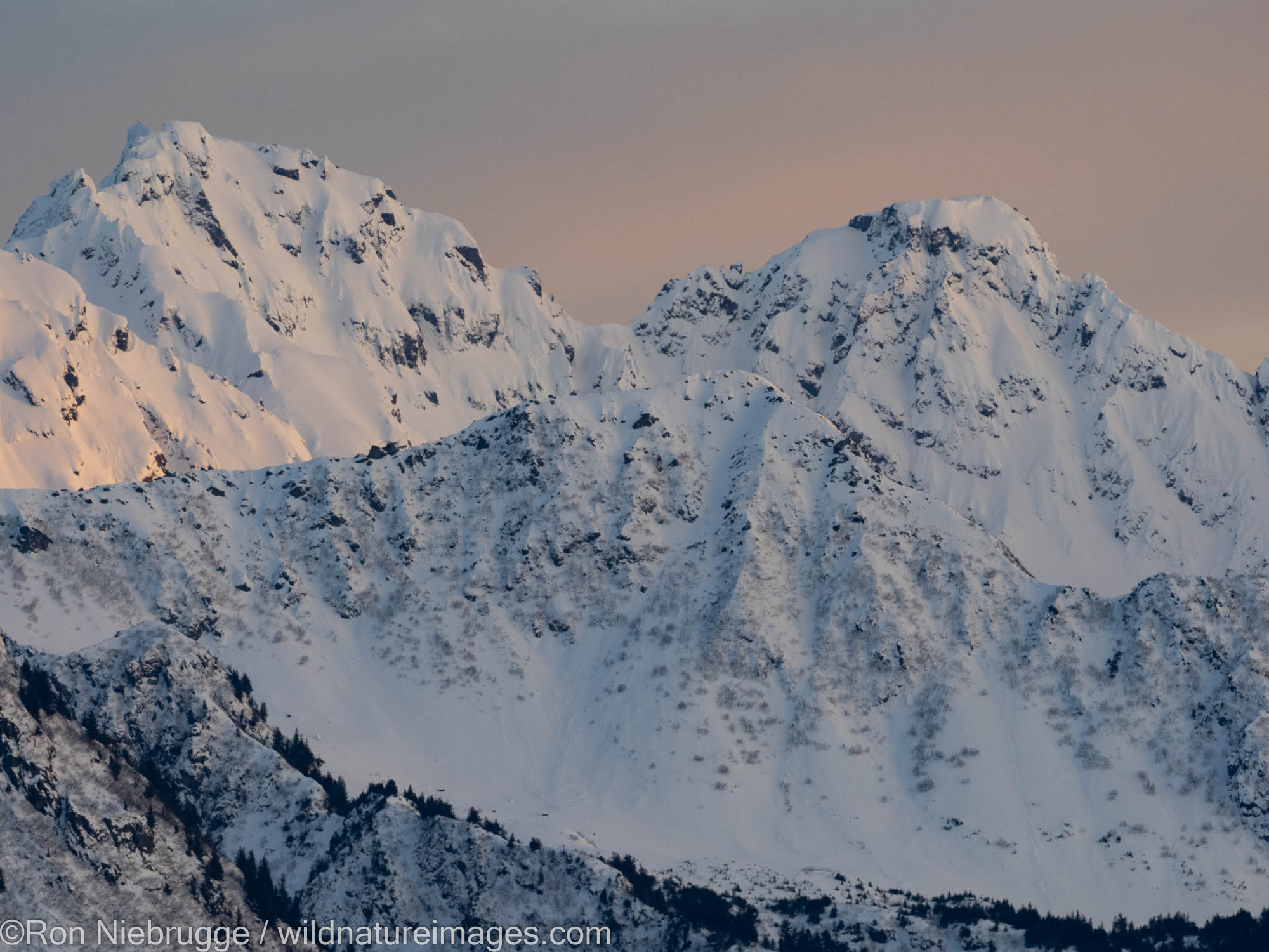 Mountains surrounding Resurrection Bay, Seward, Alaska.