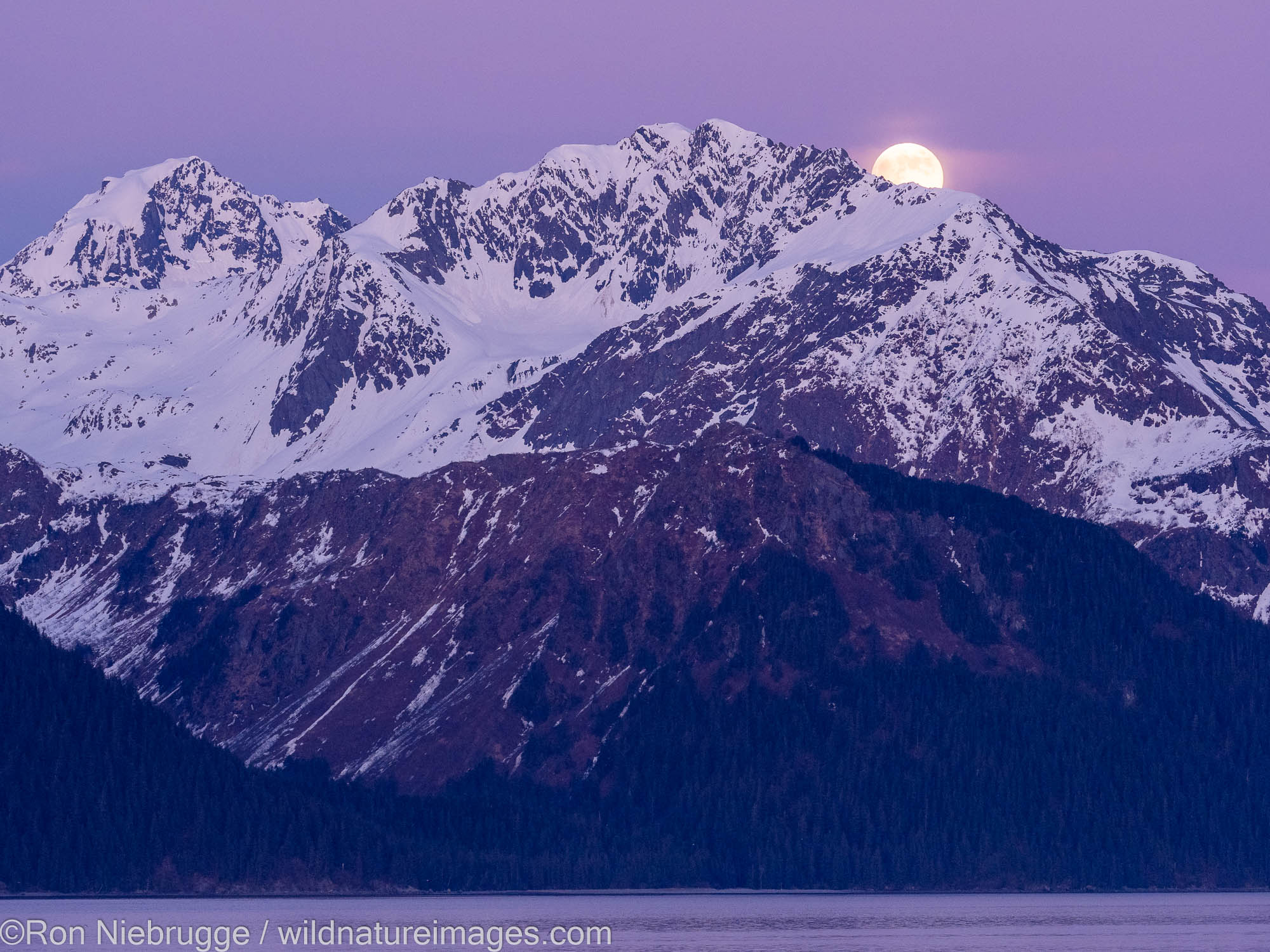 Mount Alice Moonrise, Resurrection Mountains, Seward, Alaska