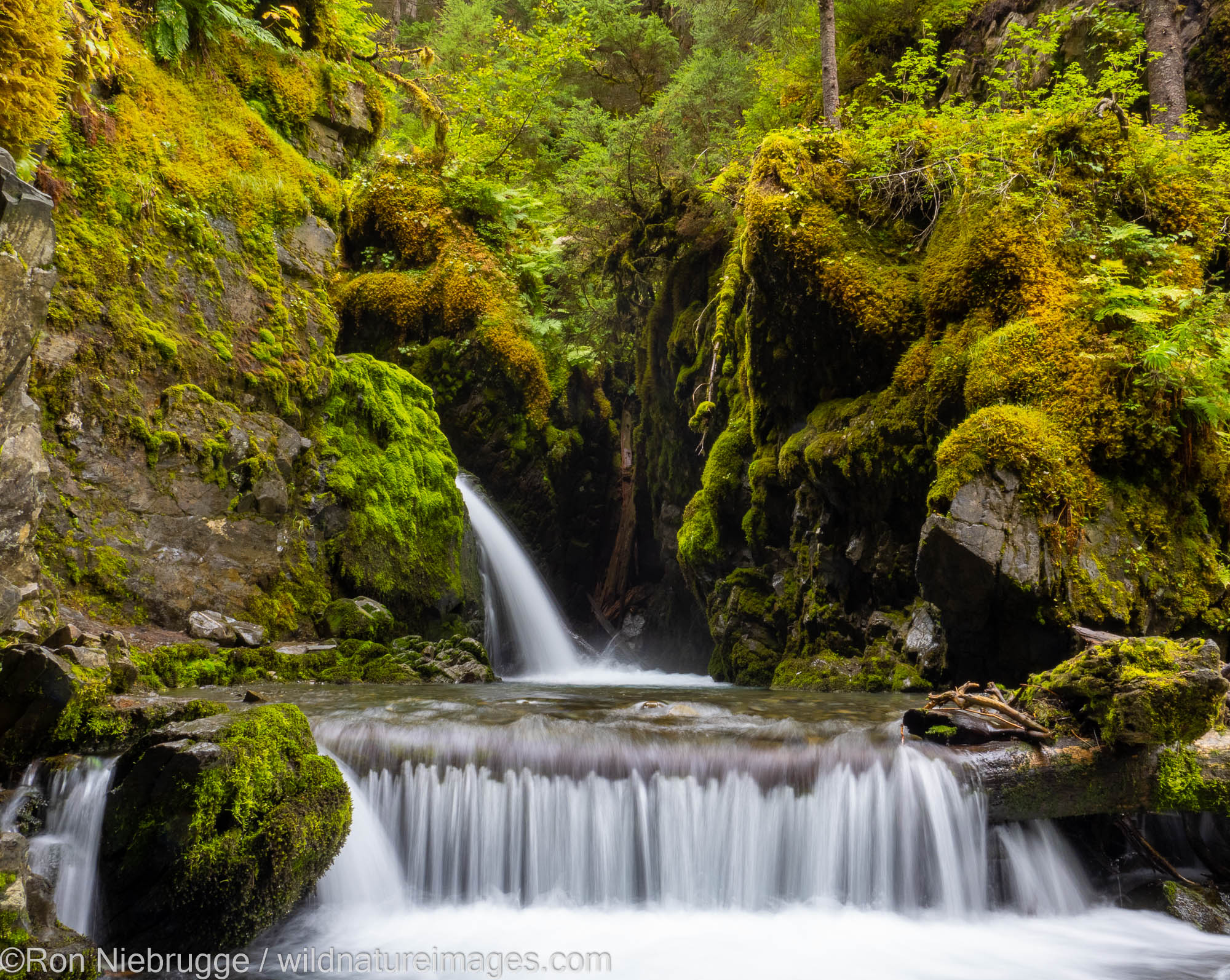 waterfall in Girdwood, Alaska.