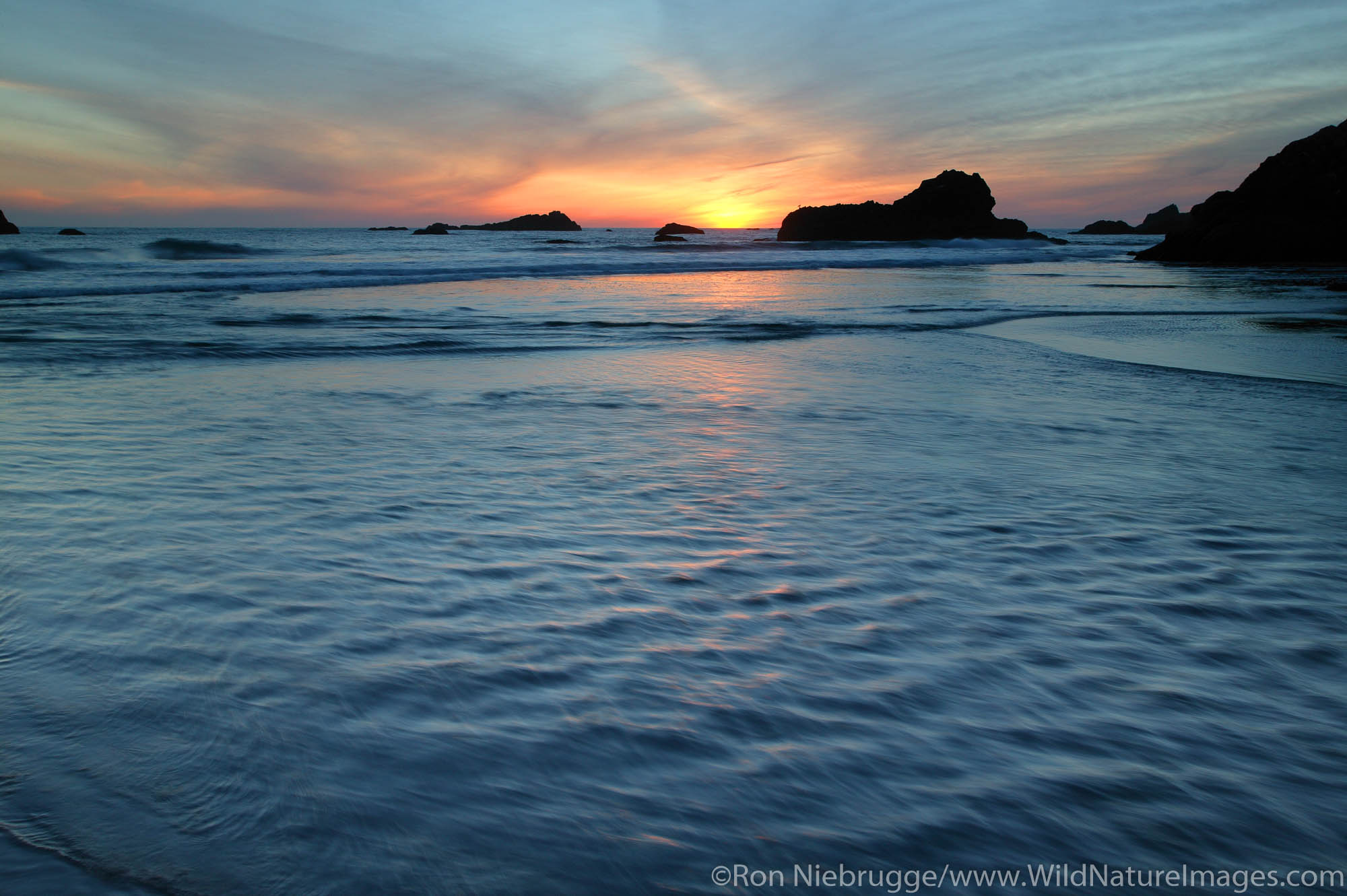 Harris Beach Sunset Oregon Photos By Ron Niebrugge