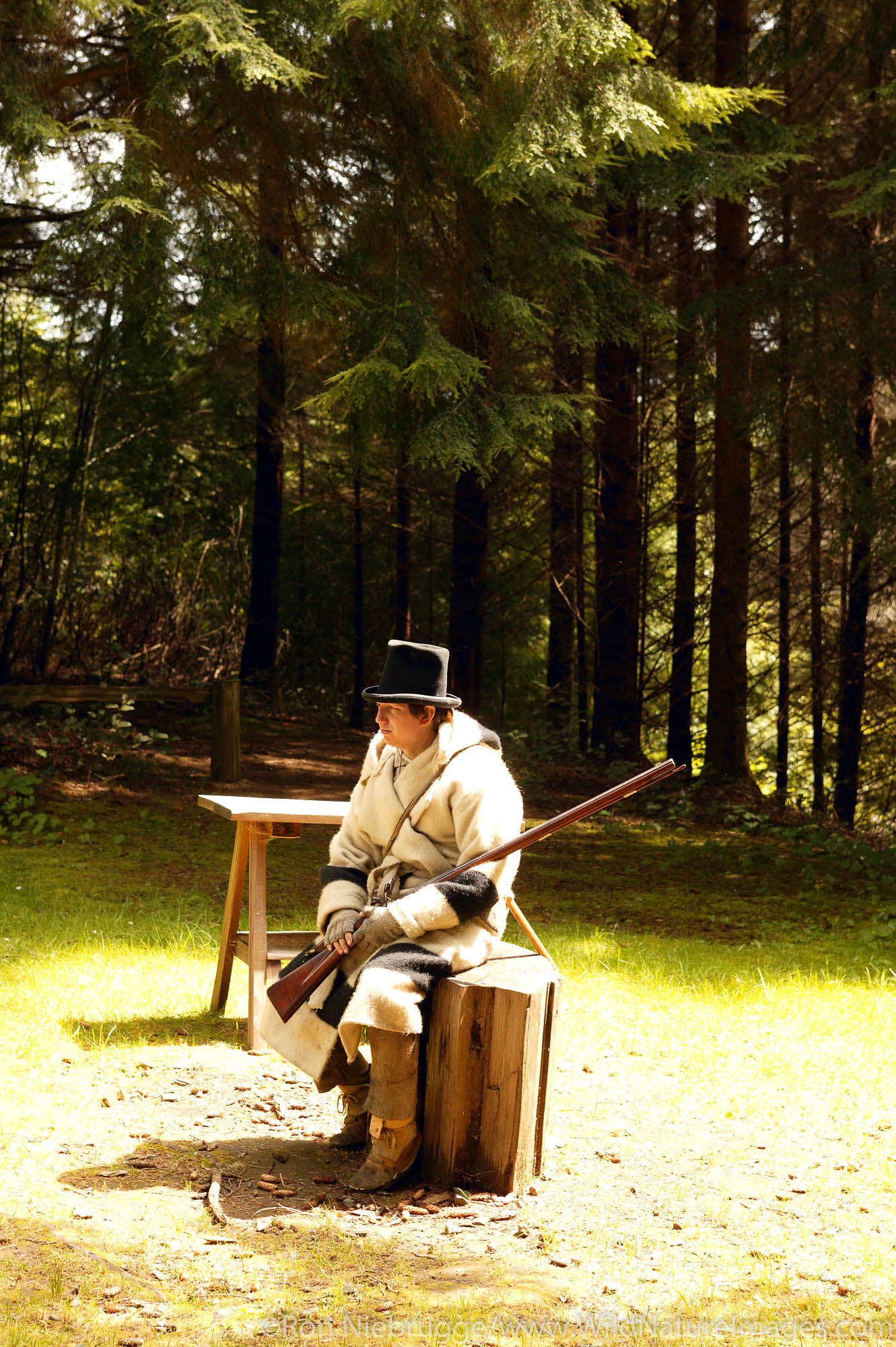 Musketloading rifle demonstration. Fort Clatsop National Memorial, near Astoria, Oregon.