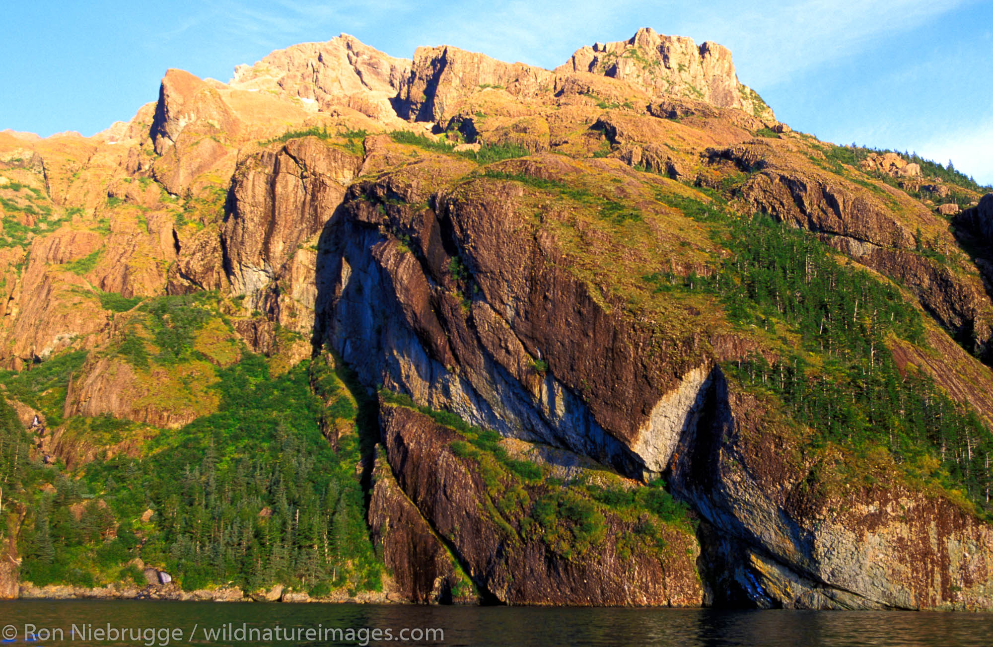 Mountains and shoreline, Resurrection Bay, near Seward, Alaska.