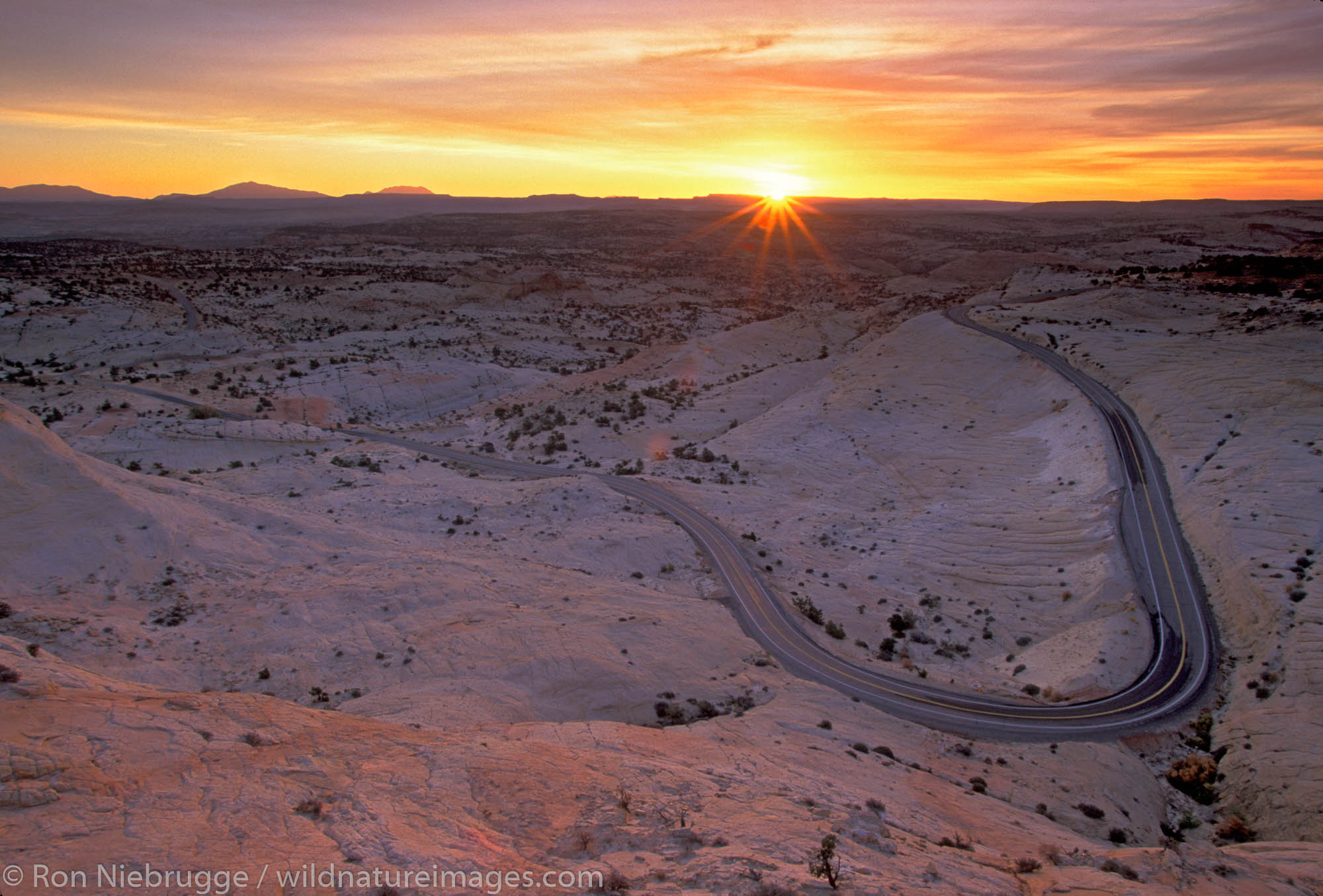 Sunrise on Scenic Highway 12.  Grandstaircase-Escalante National Monument.  Utah.