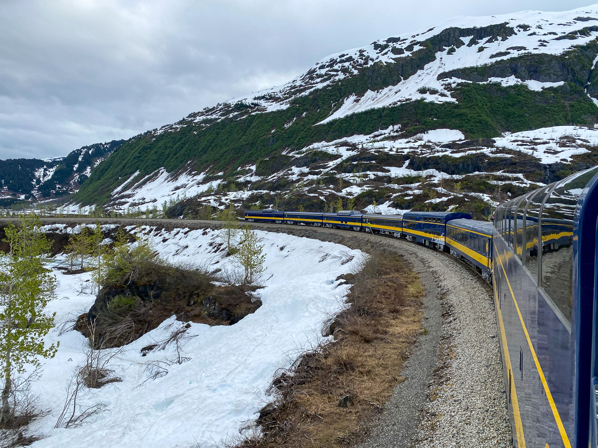 Near the top of the pass.  We had a snowy winter and cool spring so a surprising amount of snow remained in the high country.