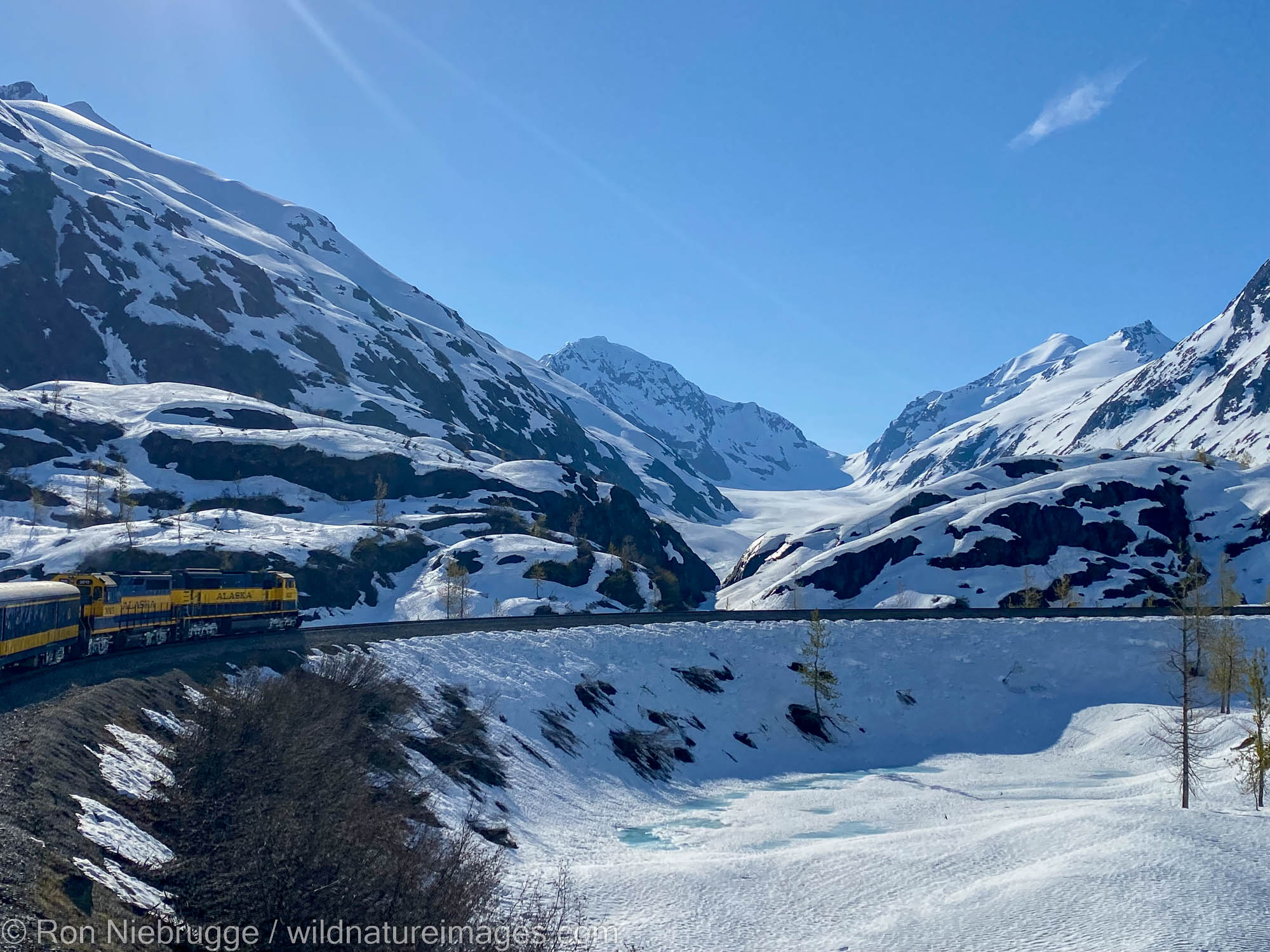 Alaska Railroad Still lots of snow in the mountains. IPhone