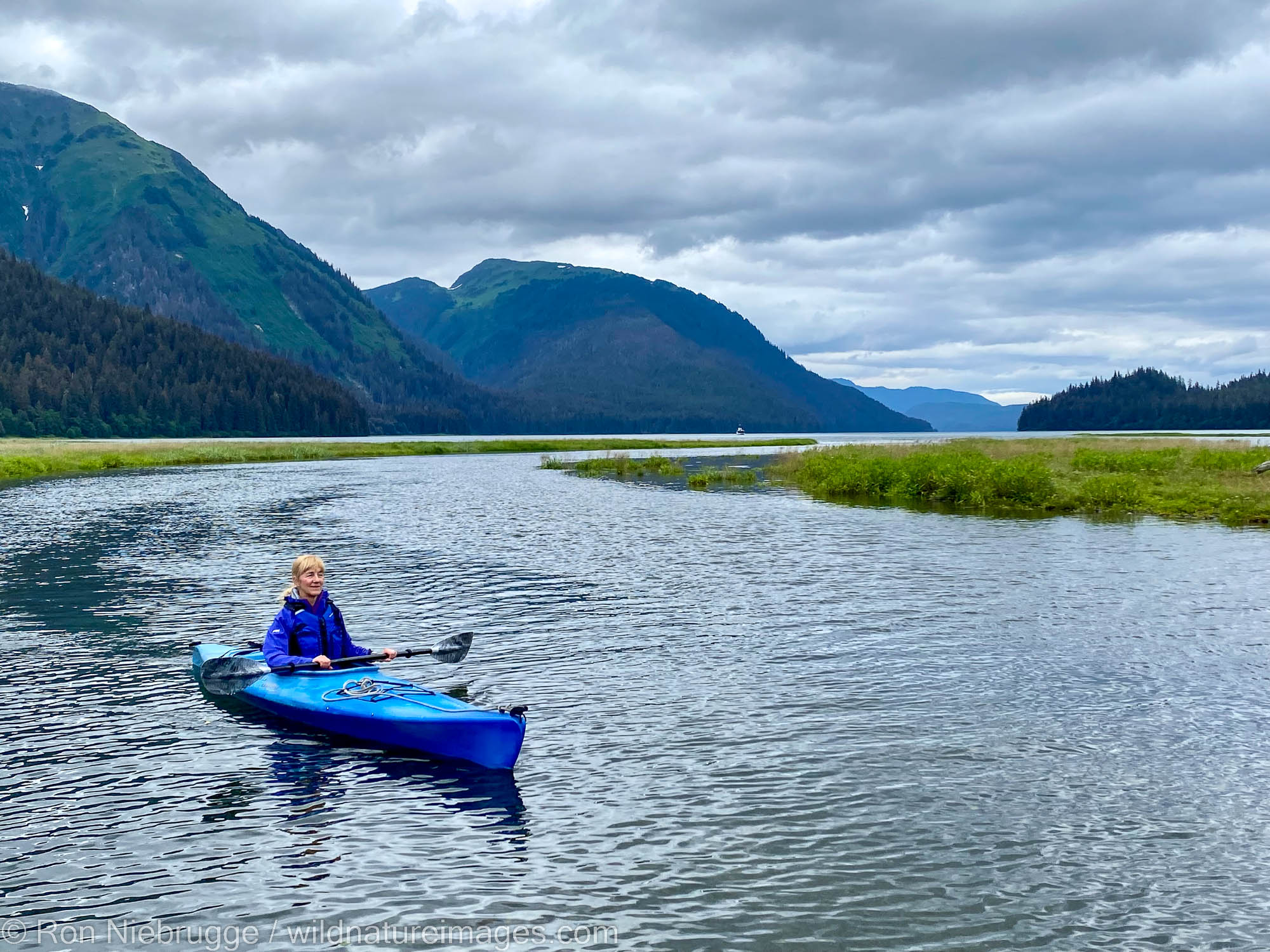 Kayaking in Windfall Harbor, Tongass National Forest Inside Passage, Alaska.   Iphone photo.