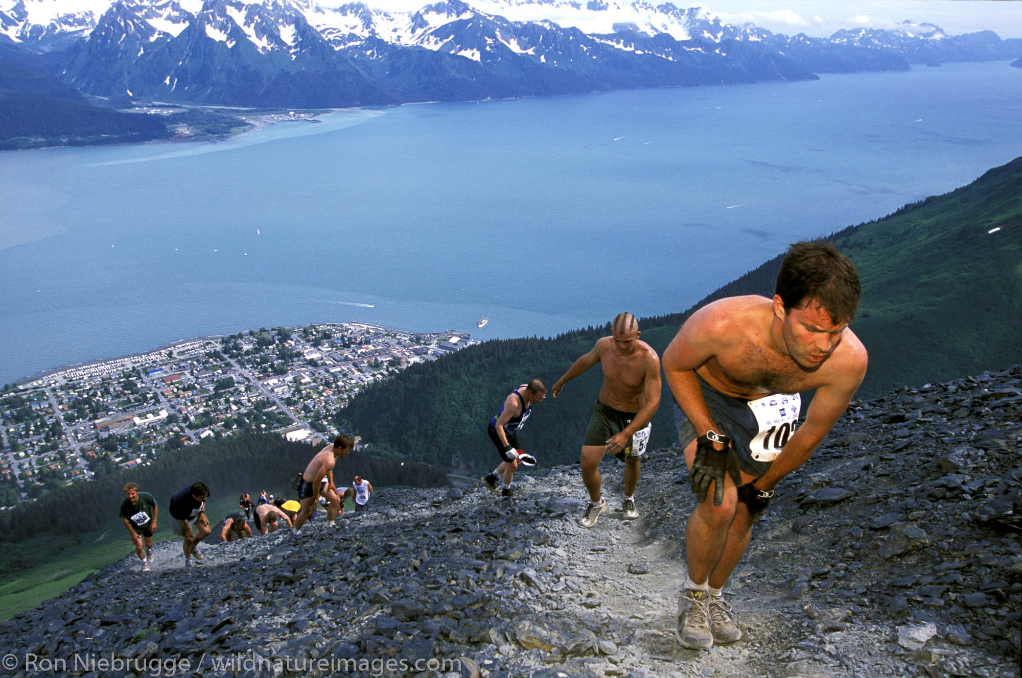 Seward annual 4th of July Mt. Marathon Race in 2002.  Seward,  Alaska.