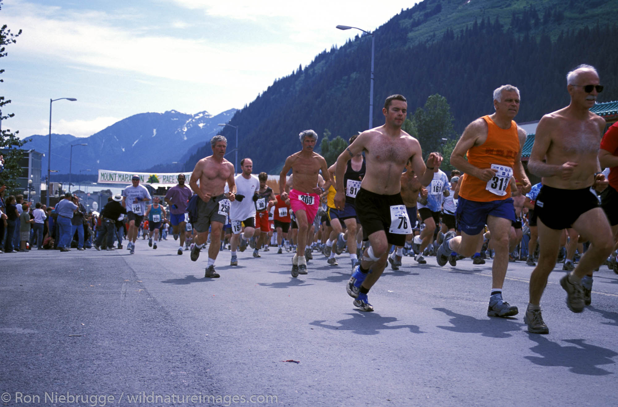 Seward annual 4th of July Mt. Marathon Race in 2002.  Seward,  Alaska.
